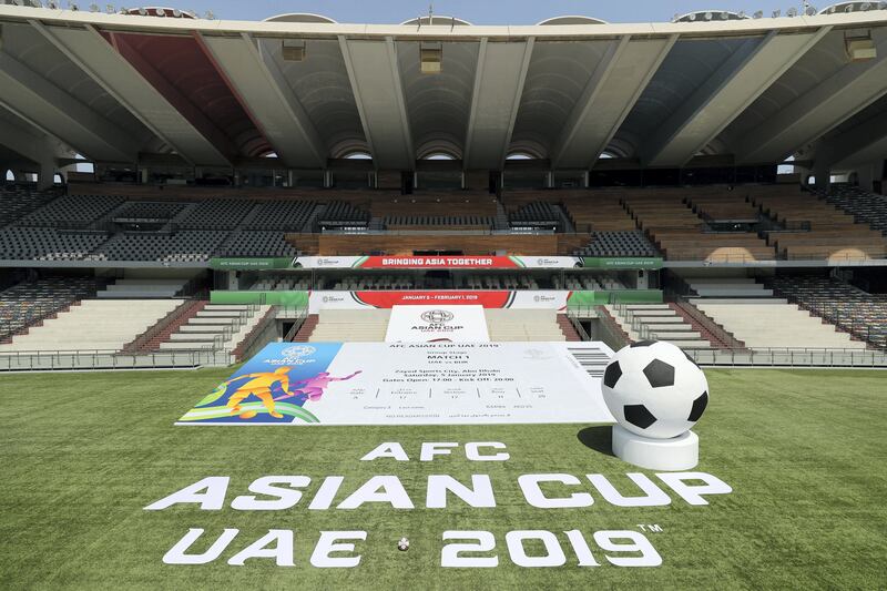 EMBARGOED UNTILL MONDAY THE 30TH JULY!

Abu Dhabi, United Arab Emirates - July 26, 2018: AFC Asian Cup UAE 2019 ticket launch. Thursday, July 26th, 2018 in Zayed Sports City, Abu Dhabi. Chris Whiteoak / The National