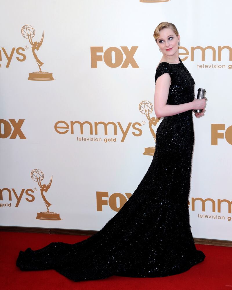 Evan Rachel Wood wears Elie Saab to the 2011 Primetime Emmy Awards. EPA