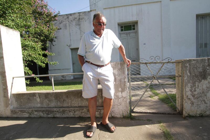 Horacio Sala, father of Argentine soccer player Emiliano Sala, stands outside his home in Progreso, Argentina. AP Photo