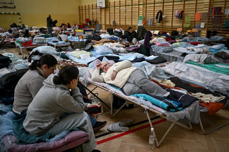 Two thirds of the women and children who have fled Ukraine have sought refuge in Poland. Getty