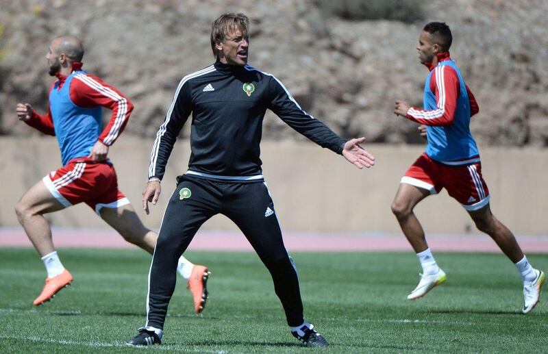 Herve Renard, centre, is an appealing candidate  given his recent record at international level in African football. Fadel Senna / AFP