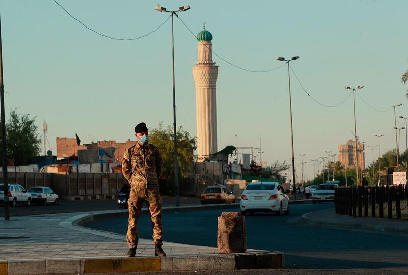 Iraqi security forces deployed during the Eid Al Fitr holidays in Baghdad. AP Photo