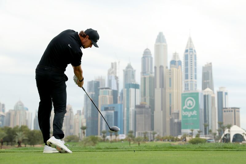 Thomas Pieters of Belgium tees off on the 8th hole. Getty Images