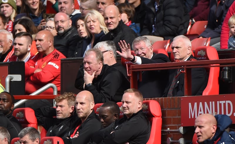 Ferguson gestures from the bench during the game. Getty