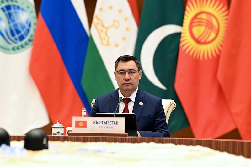 Mr Japarov attends the summit. Reuters