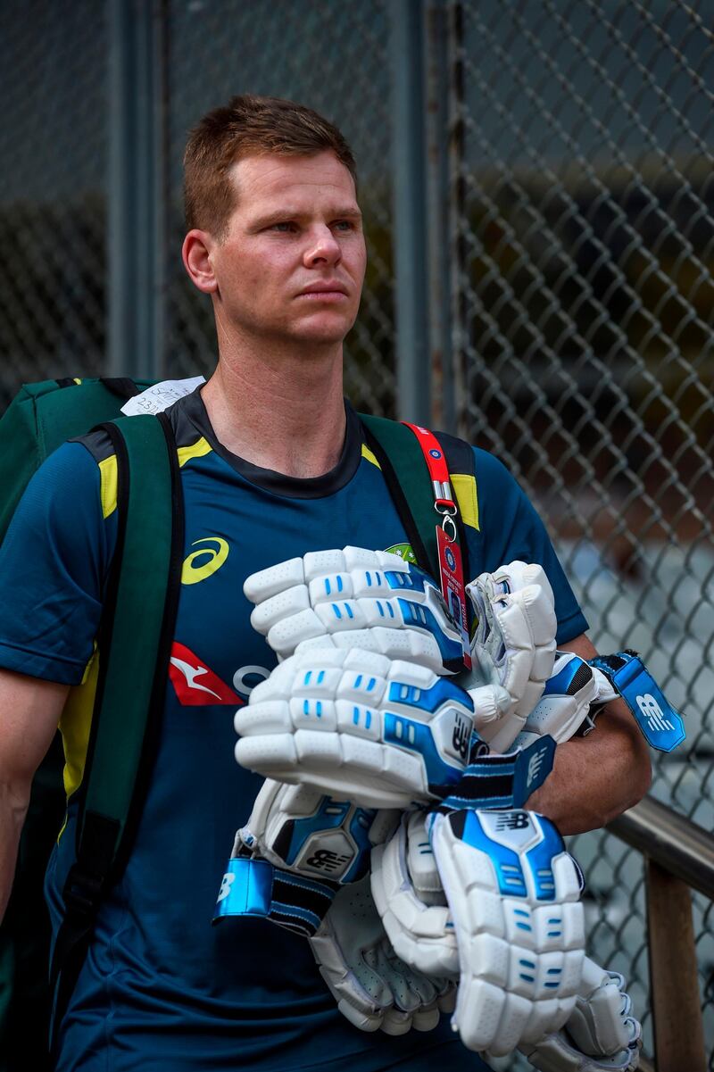 Australia's Steven Smith arrives for a training session at the Wankhede Stadium in Mumbai on Sunday ahead ahead of the three-match ODI series against India. AFP