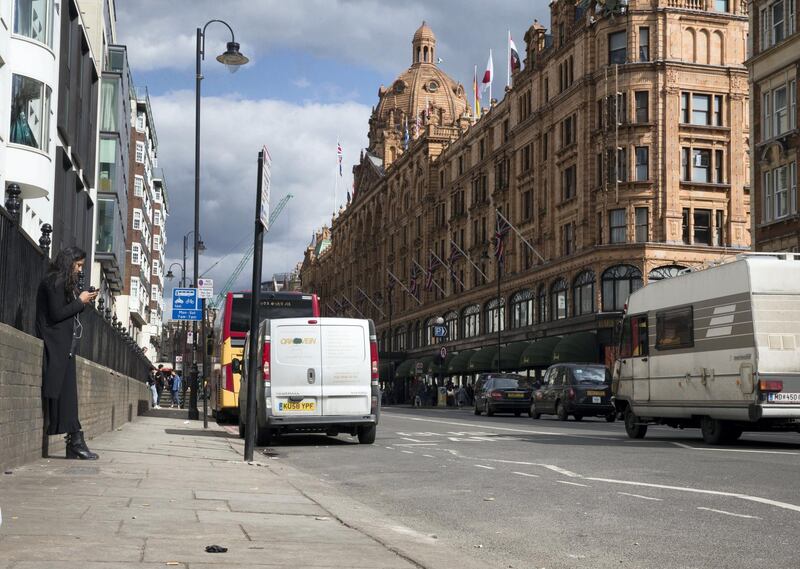 LONDON 26th March 2018. The scene of the attack on an Emirati opposite Harrods in Knightsbridge, London. Stephen Lock for the National   Words: Caroline Byrne 