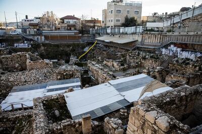 An Israeli archeological dig in the Wadi Hilweh in Silwan, a contested neighborhood right beyond the Old CityÕs walls of Jerusalem where Jewish settlers have moved into the area .

Israeli archeologists, backed by a right-wing nationalist Jewish organization, are digging a tunnel that they say traces a road Jewish worshippers used 2,000 years ago and now is set to be part of a larger tourist and religious attraction. 
(Photo by Heidi Levine for The National).