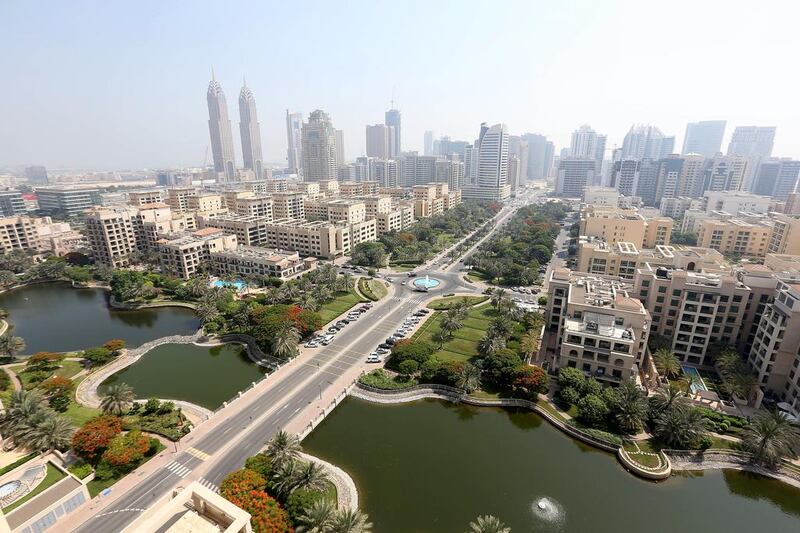 The Greens residential area and Motor City were rated the top communities in Dubai to live in. Pawan Singh / The National