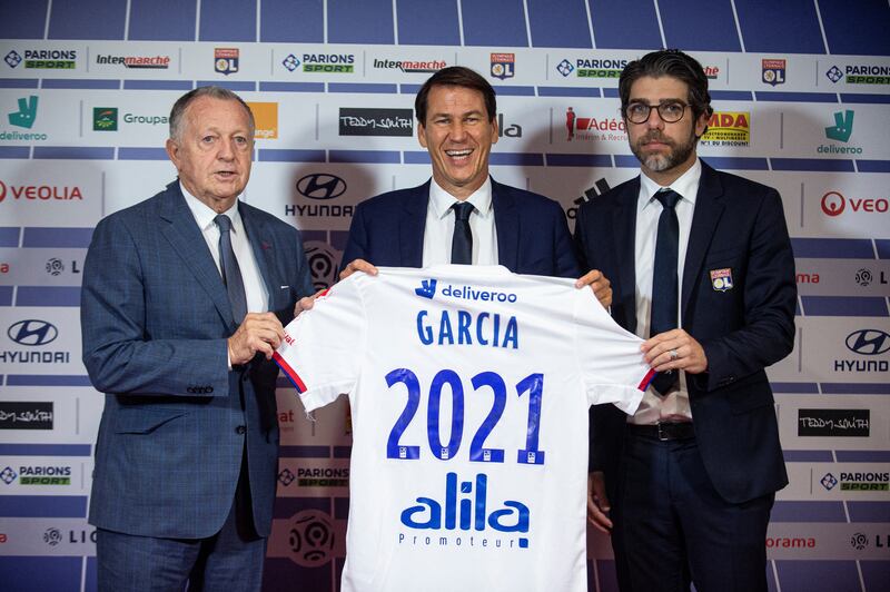 Rudi Garcia during his unveiling as new Lyon coach on October 15, 2019 in Decines-Charpieu, near Lyon. AFP