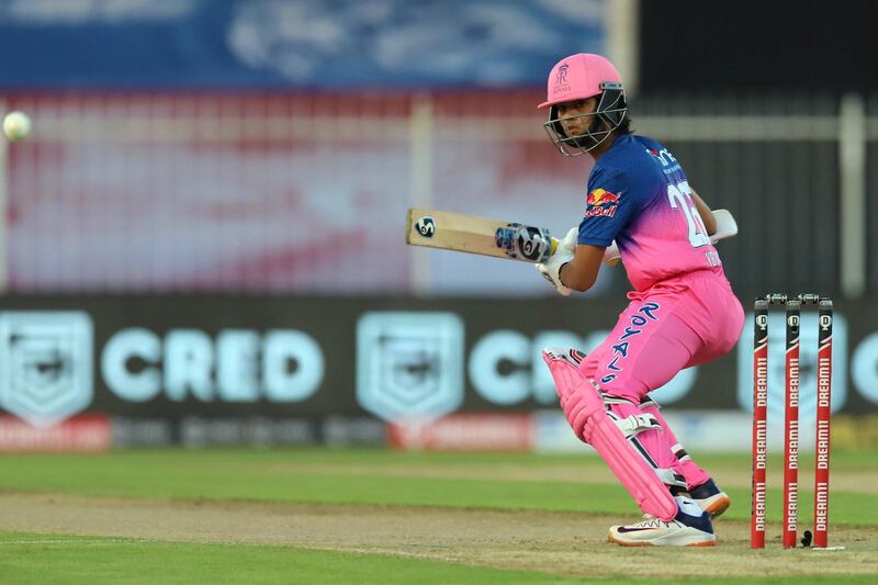Yashasvi Jaiswal of Rajasthan Royals bats during match 4 of season 13 of the Dream 11 Indian Premier League (IPL) between Rajasthan Royals and Chennai Super Kings held at the Sharjah Cricket Stadium, Sharjah in the United Arab Emirates on the 22nd September 2020.
Photo by: Deepak Malik  / Sportzpics for BCCI