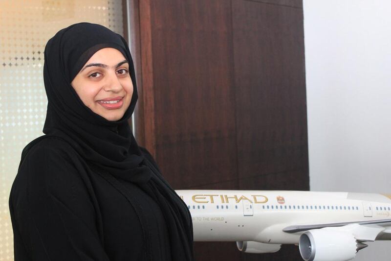Fatima Al Kharousi, the first Emirati female Etihad airport manager, in Nagoya, Japan. Courtesy Etihad