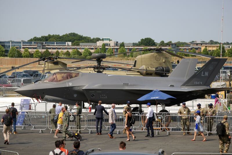 A US Air Force F-35A fighter jet on display. Bloomberg