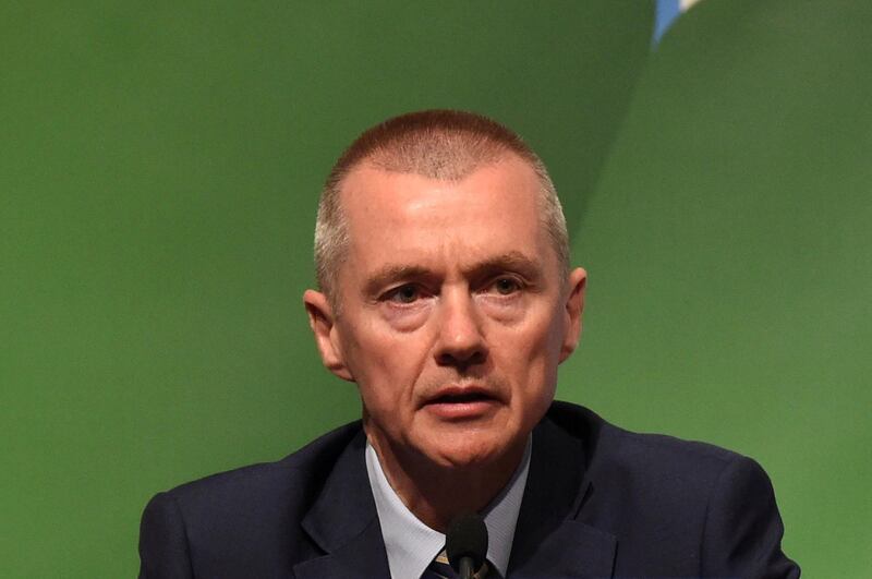 FILE PHOTO: Willie Walsh, CEO of International Airlines Group speaks during the closing press briefing at the 2016 International Air Transport Association (IATA) Annual General Meeting (AGM) and World Air Transport Summit in Dublin, Ireland June 3, 2016. REUTERS/Clodagh Kilcoyne/File Photo