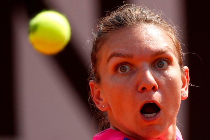 Simona Halep during her Italian Open match against Jasmine Paolini at Foro Italico in Rome, on Wednesday, September 16, 2020 . AFP