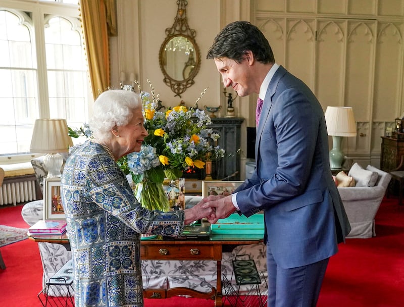 Queen Elizabeth received Canadian Prime Minister Justin Trudeau at Windsor Castle on March 7. Reuters