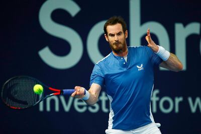 LONDON, ENGLAND - JUNE 23: Andy Murray plays a forehand in his match against Liam Broady on day one of Schroders Battle of the Brits at the National Tennis Centre on June 23, 2020 in London, England. (Photo by Clive Brunskill/Getty Images for Battle Of The Brits)