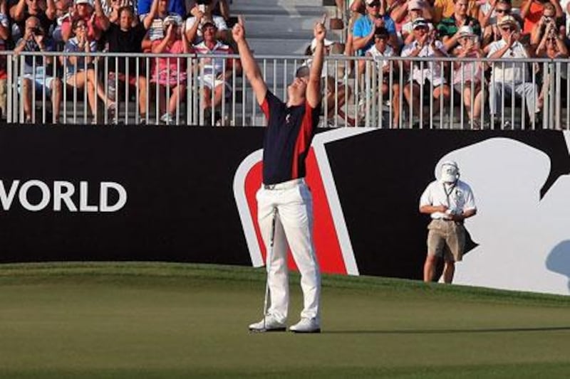 Luke Donald, the world No 1, became the first man to top the rankings on both the European and US tours yesterday with his third-place finish at the Dubai World Championship.