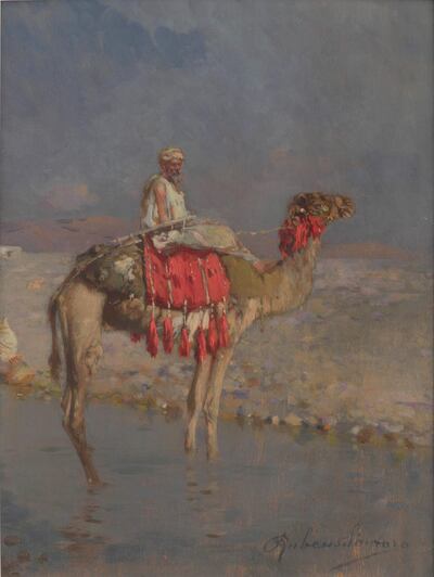  Rubens Santoro's 'Crossing the river on a camel'. Courtesy Alliance Francaise Dubai