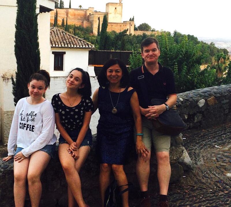 Peter Loughran and his family. From left to right: Niamh (13), Ciara (14), Aida (53) and Peter (53). Courtesy Peter Loughran