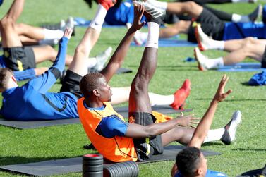 epa07704632 Paul Pogba of Manchester United attends a training session at the WACA in Perth, Australia, 09 July 2019. The English Premier League club is in Australia as part of a pre-season tour and will play friendly matches against Perth Glory on 13 July and Leeds United on 17 July. EPA/RICHARD WAINWRIGHT AUSTRALIA AND NEW ZEALAND OUT