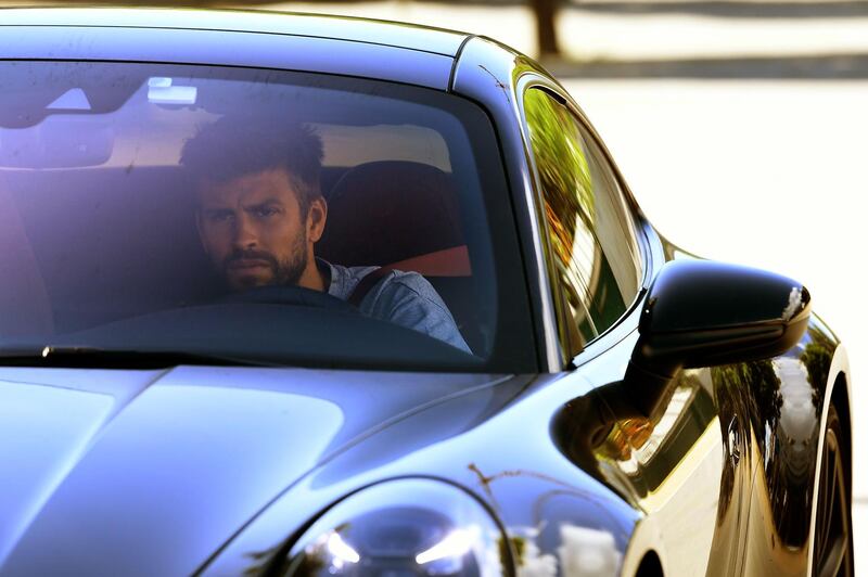 Barcelona's Spanish defender Gerard Pique arrives for training. AFP