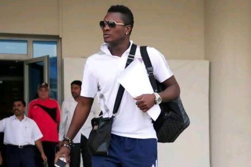 Al Ain's Asamoah Gyan has his bags packed ahead of Al Ain's departure to Spain for a pre-season training camp.