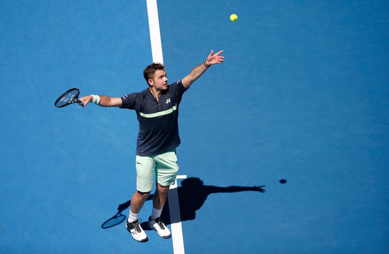 Stan Wawrinka of Switzerland serves against Ricardas Berankis. Toru Hanai / Reuters