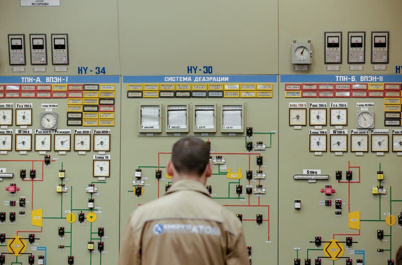 The control room of the Pivdennoukrainsk Nuclear Power Plant in the Mykolaiv area of Ukraine. EPA