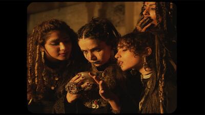 A coven of young witches in Mohammed Hammad's fantastic film, 'Yallah, Yallah Beenah!' (2022), shown at 21,39. Photo: Saudi Art Council