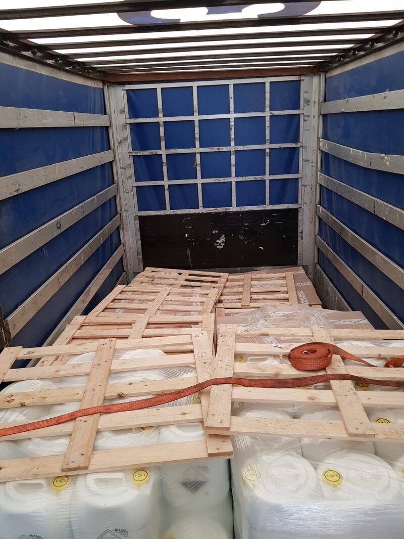 The migrants were found laid on the floor of the lorry's trailer on pallets. NCA