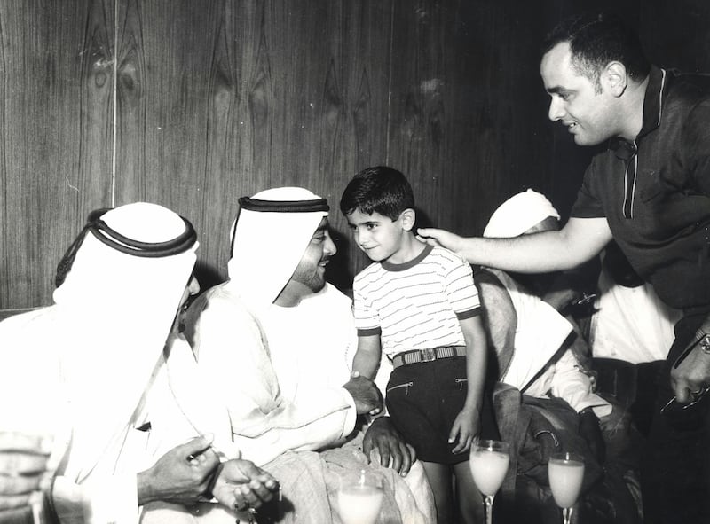A young Sheikh Khalifa (seated). Wam