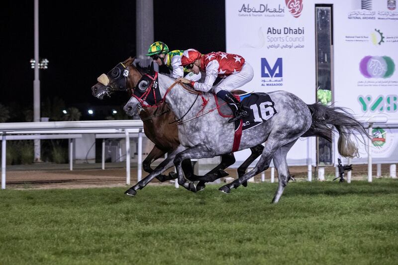 ABU DHABI, UNITED ARAB EMIRATES. 08 DECEMBER 2019. The Sheikh Zayed binSultan Al Nahyan National Day Cup for both Purebred Arabians. Winner nr 16 RB Lam Tara (US)  (Photo: Antonie Robertson/The National) Journalist: Amith Passela. Section: Sport.
