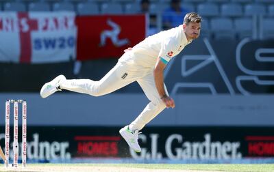 (FILES) In this file photo taken on March 25, 2018 England's James Anderson bowls on the fourth day of the day-night Test cricket match between New Zealand and England at Eden Park in Auckland. James Anderson is to have a six-week break from all cricket in a bid to ensure England's all-time leading Test wicket-taker is fully fit for an upcoming series with India, it was announced on June 10, 2018. / AFP / MICHAEL BRADLEY
