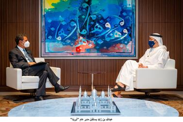 Sheikh Abdullah bin Zayed, Minister of Foreign Affairs and International Co-operation, met Francesco La Camera, the director-general of the International Renewable Energy Agency on Wednesday. WAM