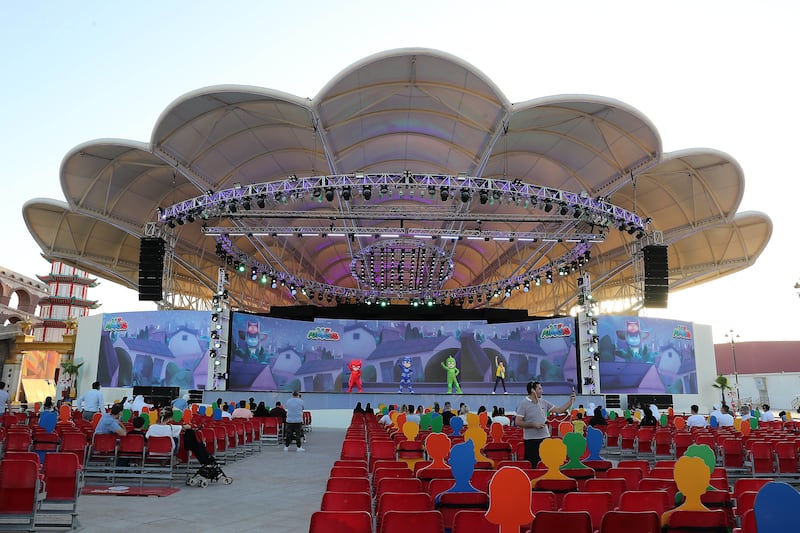 The enhanced seating area near the main stage.
