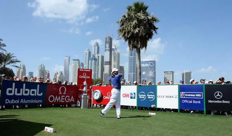 DUBAI, UNITED ARAB EMIRATES - FEBRUARY 03:  Lee Westwood of England tees off on the first hole during the final round of the Omega Dubai Desert Classic at Emirates Golf Club on February 3, 2013 in Dubai, United Arab Emirates.  (Photo by Warren Little/Getty Images) *** Local Caption ***  160580933.jpg