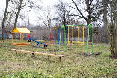 A playground set up for Ukrainian children in Novopetrivska. Photo: Ukraine Friends