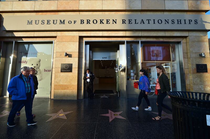 The entrance to the Museum of Broken Relationships in Hollywood, California. AFP