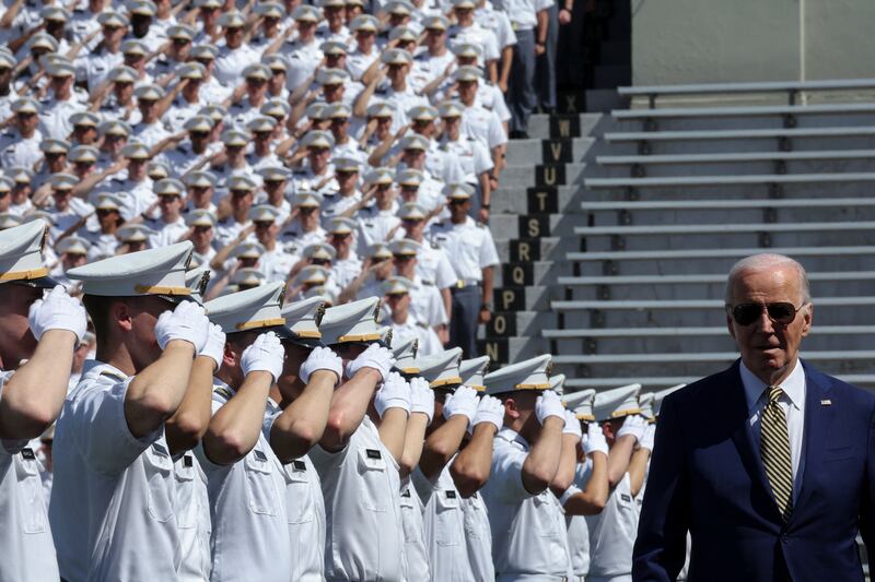 US President Joe Biden attends the US Military Academy commencement in West Point, New York. Reuters