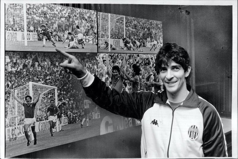 Paolo Rossi, the Italian World Cup goal-soccer in Australia with Juventus, with pictures by Herald photographer Anton Cermak. June 4, 1984. (Photo by Antonin Cermak/Fairfax Media via Getty Images).