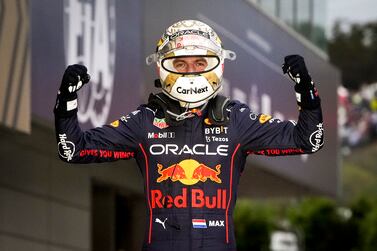 Dutch Formula One driver Max Verstappen of Red Bull Racing reacts after winning the Formula One Grand Prix of Japan and the world title at the Suzuka International Racing Course, Suzuka, Japan, 09 October 2022.   EPA / FRANCK ROBICHON