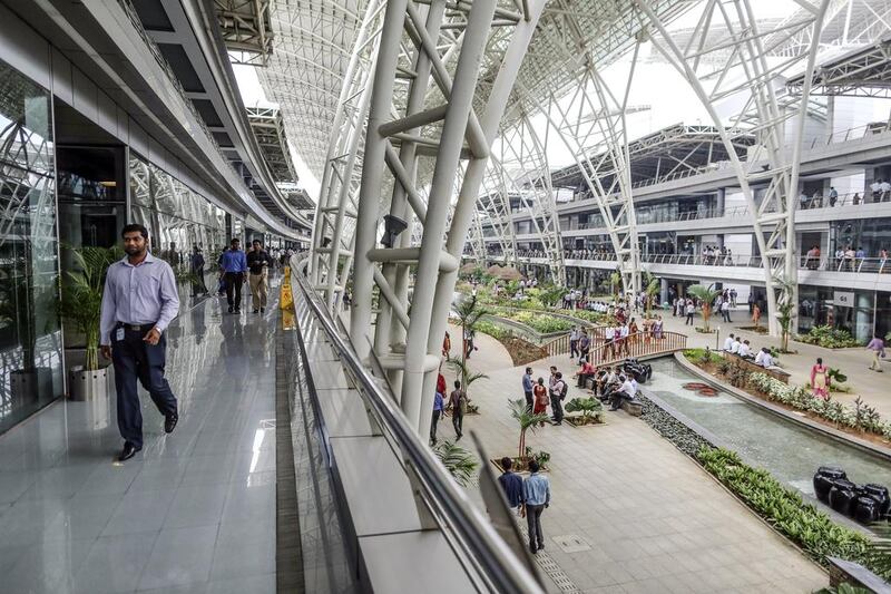 Tata Consultancy Services campus in Chennai. India's IT outsourcing companies in India are heavily dependent on revenues from the US. Dhiraj Singh / Bloomberg