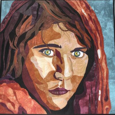 'Afghan Girl' recreated as a quilt by artist Jane Howarth