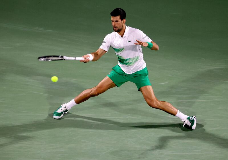 Novak Djokovic returns the ball to Jiri Vesely. AFP