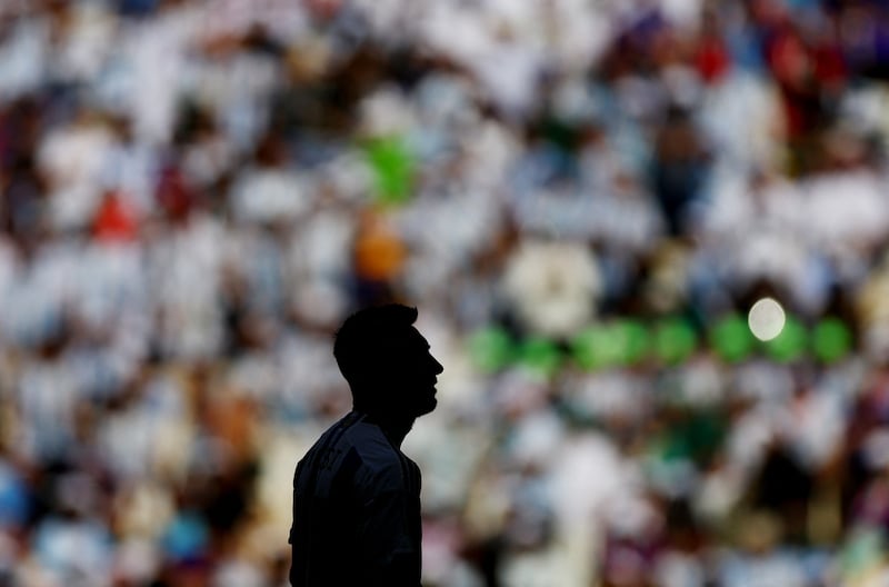 Argentina's Lionel Messi before the match against Saudi Arabia. Reuters