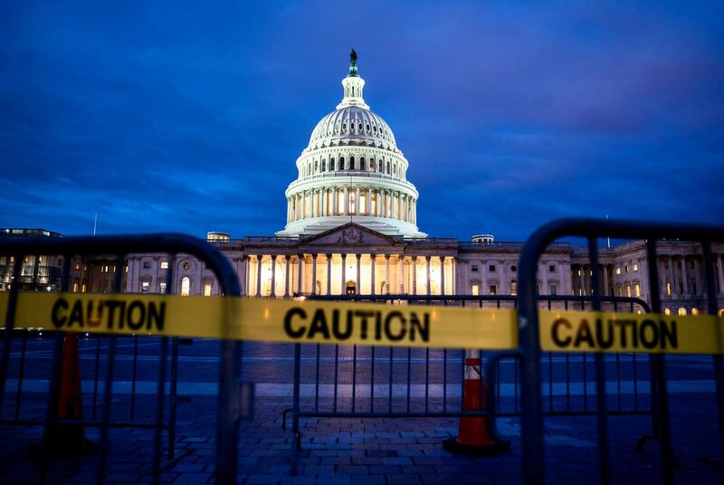 The US Capitol on the first morning of a partial government shutdown in Washington, DC. EPA
