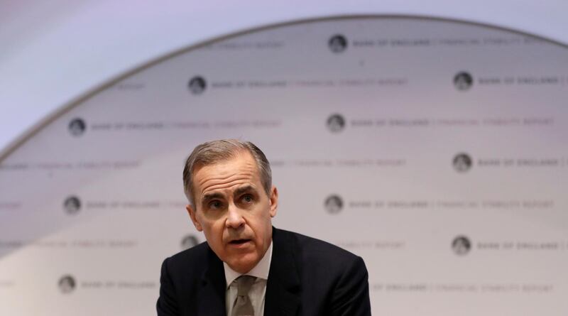 Mark Carney, Governor of the Bank of England speaks during a Bank of England Financial Stability Report Press Conference, in London, Monday, Dec. 16, 2019. (AP Photo/Kirsty Wigglesworth,pool)