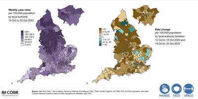 These charts show how the case rate across the UK has started to increase almost everywhere. Gov.uk