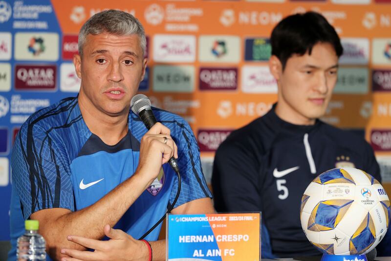 Manager Hernan Crespo during an Al Ain press conference at the Nissan Stadium, Yokohama, Japan. All pictures by Chris Whiteoak / The National